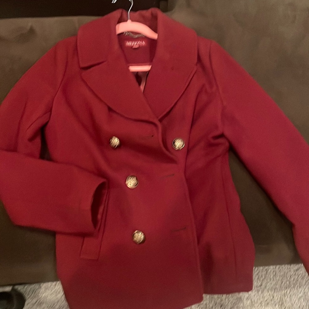 Merona maroon pea coat womens size medium